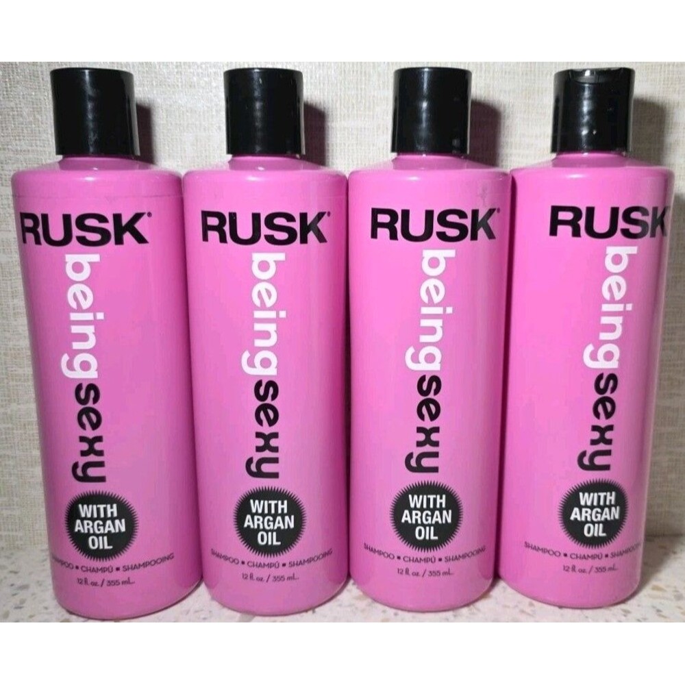 Lot of 4 Rusk Being Sexy Shampoo With Argan Oil Moisturizing 12 oz Each - NEW